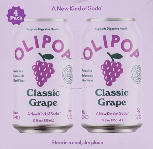 Olipop® Prebiotic Classic Grape Soda Perspective: top