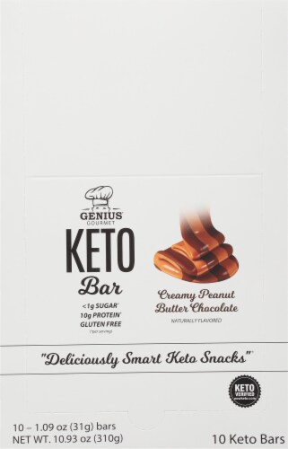 Genius Gourmet® Creamy Peanut Butter Chocolate Keto Bar Perspective: top