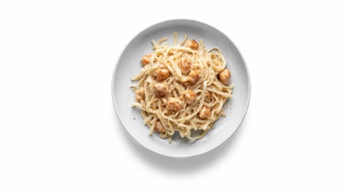 Tattooed Kitchen­™ Fettuccini Alfredo with Plant Based Chicken Perspective: top