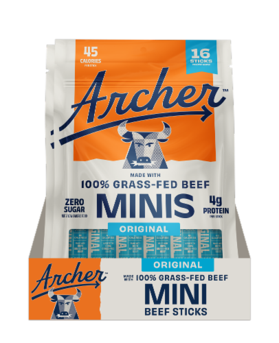 Country Archer® Original Grass-Fed Mini Beef Stick Bag Perspective: top