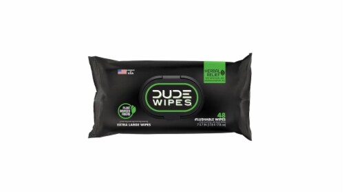 DUDE Wipes® Herbal Relief Extra Large Wipes 3 Pack Perspective: top
