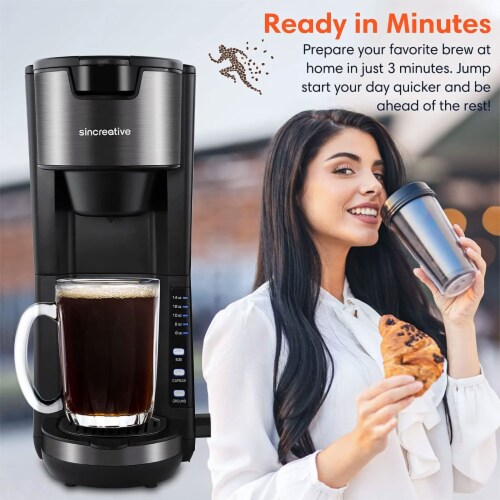 Sincreative Single Serve Coffee Maker Cappuccino Machine with Milk Frother Red 1 Piece Fry s Food Stores