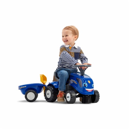 Falk New Holland Tractor with trailer Rake Shovel Ride on