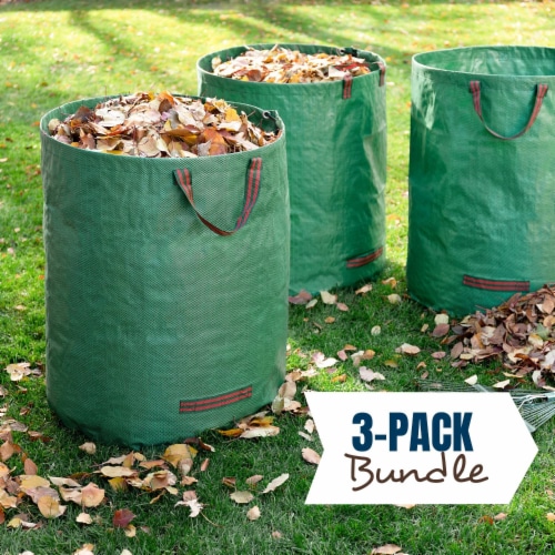 3 Pack Reuseable Garden Waste Bags, 32/63/72Gal Waterproof Debris Bag –  EJWOX Products Inc