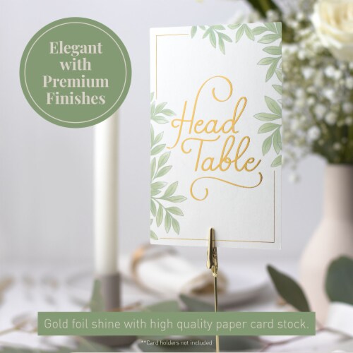 Rileys & Co Large Wedding Table Number Cards 1-25 and Head Table Sign, Gold Foil 26 Pcs -4x6" Perspective: top