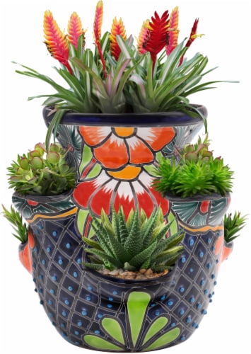 Evergreen Talavera Strawberry Pot Perspective: top