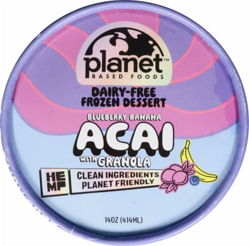 Planet Based Foods™ Blueberry Banana Acai with Granola Dairy Free Ice Cream Perspective: top
