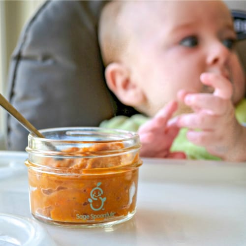 Sage Spoonfuls Reusable Glass 4oz Baby Food Jars With Airtight Lids - 12-Pack Perspective: top