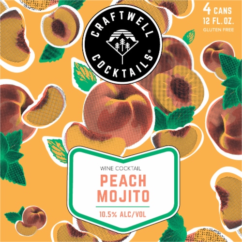 Craftwell Cocktails® Peach Mojito Wine Cocktail Perspective: top