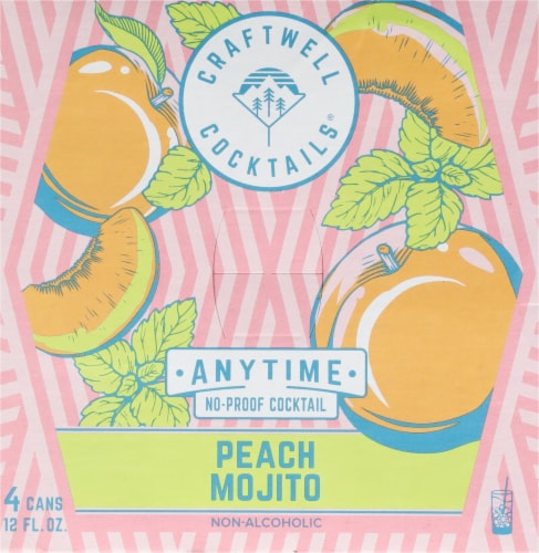 Craftwell Cocktails® Non-Alcoholic Peach Mojito Cans Perspective: top