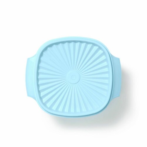 Tupperware Heritage Square Bowl - Aquamarine Perspective: top