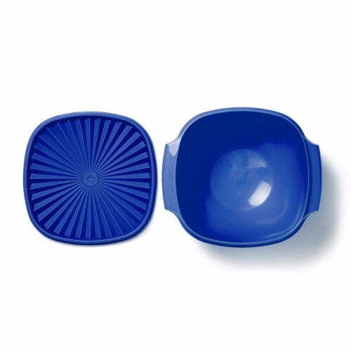 Tupperware Heritage Square Bowl - Basic Blue Perspective: top