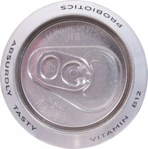 Humm Kombucha® Probiotic Peach Flavored Seltzer Water Cans Perspective: top