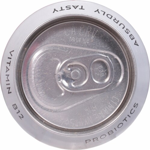 Humm Kombucha® Probiotic Raspberry Lime Flavored Seltzer Water Cans Perspective: top