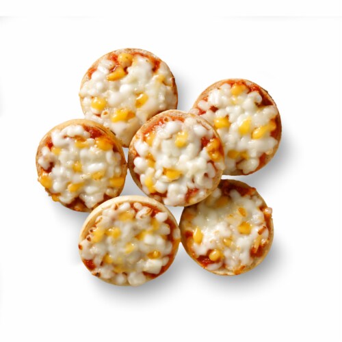 One Bite Cheese Mini Pizza Bagels Perspective: top