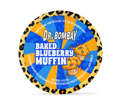 Dr. Bombay Baked Blueberry Muffin Ice Cream Perspective: top
