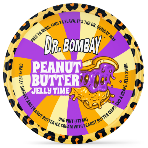 Dr. Bombay Peanut Butter Jelly Ice Cream Pint Perspective: top