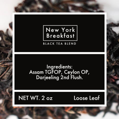 New York Breakfast Tea, Black Tea Blend, English Breakfast, Assam Tea, 2 oz, Reusable Tin Perspective: top