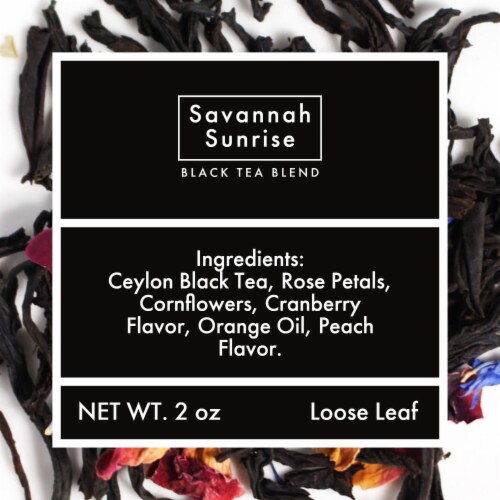 Savannah Sunrise, Black Tea Blend, Loose Leaf Tea, Ceylon Black, 2 oz, Gift Tins Perspective: top