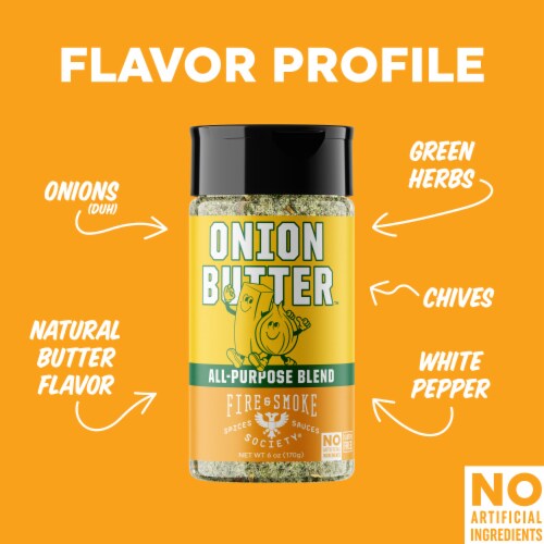 Fire & Smoke Society® Onion Butter™ All-Purpose Seasoning Perspective: top