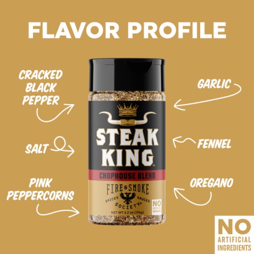 Fire & Smoke Society® Steak King™ Chophouse Seasoning Perspective: top