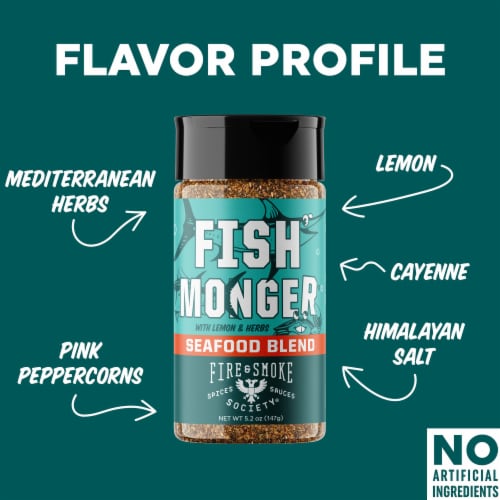 Fire & Smoke Society® Fish Monger® Seafood Seasoning Perspective: top