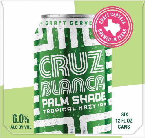 Cruz Blanca Tropical Hazy IPA Palm Shade Beer Perspective: top