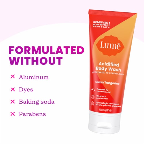 Lume Acidified Body Wash Clean Tangerine Perspective: top