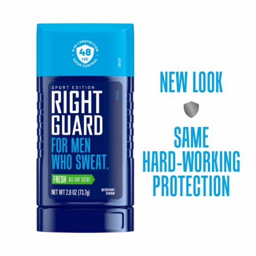 Right Guard Sport Edition Fresh All-Day Scent Men's Invisible Antiperspirant Deodorant Stick Perspective: top