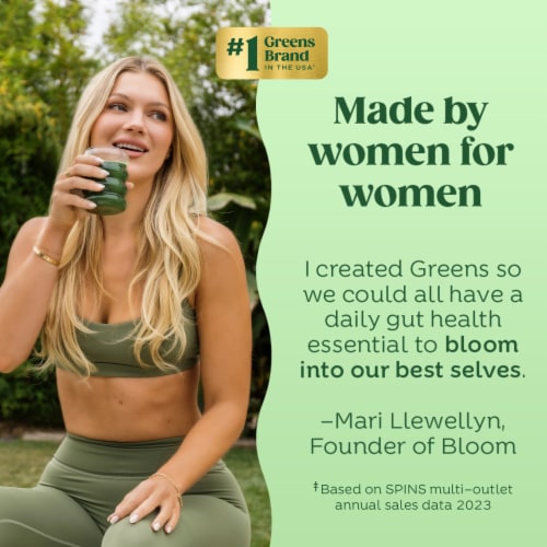 Bloom Greens & Superfoods Berry Supplement Powder Perspective: top