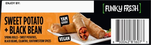 Funky Fresh™ Sweet Potato Black Bean Spring Rolls Perspective: top