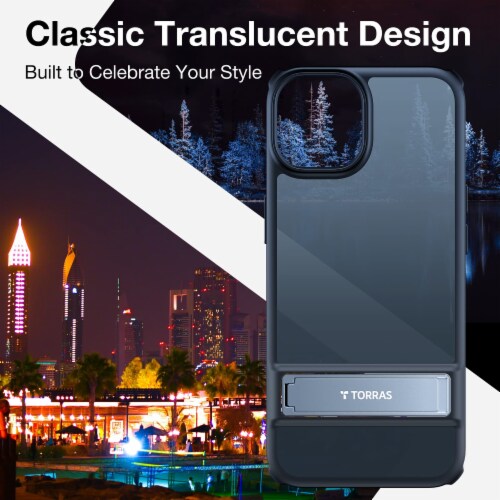 TORRAS-UPRO Matte Series Phone Case-iPhone 14 Plus-Black Perspective: top