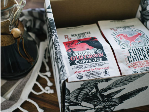 Red Rooster Coffee Organic Funky Chicken - 12 Oz Whole Bean Perspective: top