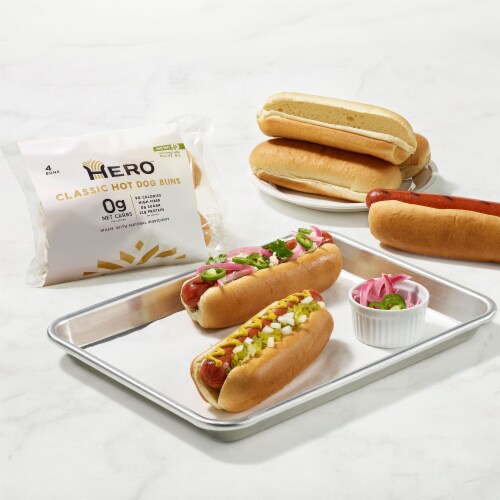 Hero Bread™ 0g Net Carb Hot Dog Buns Delicious Keto Friendly Hot Dog Buns Perspective: top