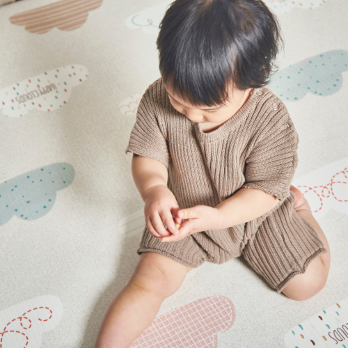 Neutral Knit Romper Perspective: top