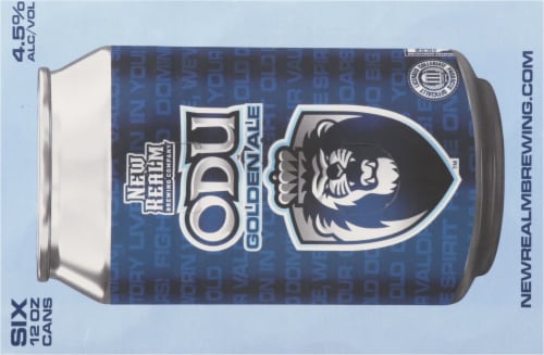 New Realm Brewing Company ODU™ Golden Ale Craft Beer Cans Perspective: top