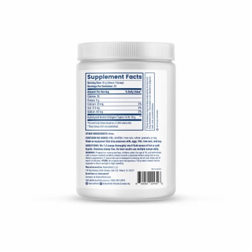 NativePath Collagen Peptides Powder, 250 g, 8.8 oz, 25 Servings Perspective: top