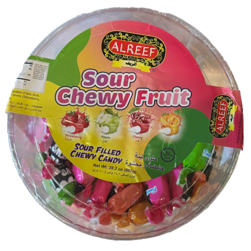 Alreef® Sour Chewy Fruit Candy Perspective: top