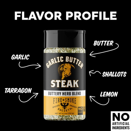 Fire & Smoke Society® Garlic Butter Steak BBQ Rub Perspective: top