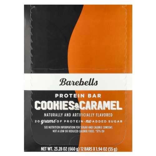 Barebells Cookies & Caramel Protein Bars Perspective: top
