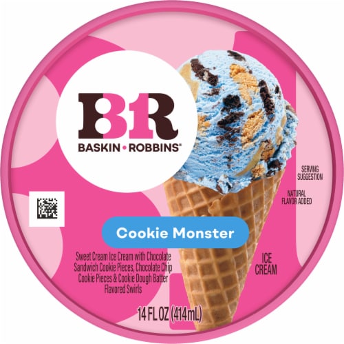 Baskin Robbins® Cookie Monster Ice Cream Pint Perspective: top