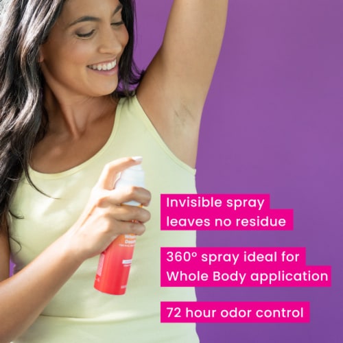 Lume Women's Whole Body Invisible Deodorant Spray Clean Tangerine Aluminum Free Perspective: top
