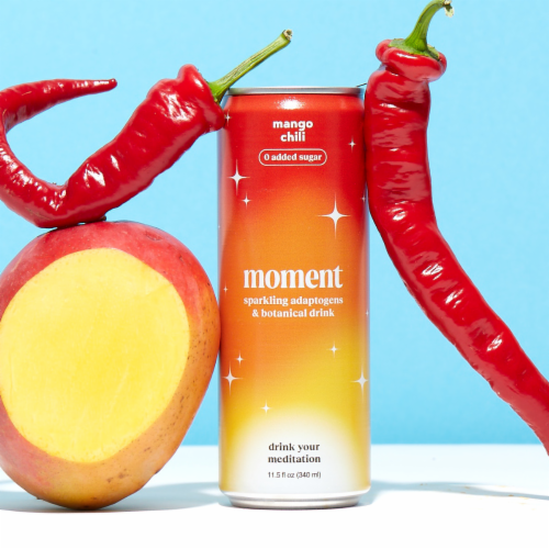 Moment Botanical Sparkling Drink Mango Chili Perspective: top