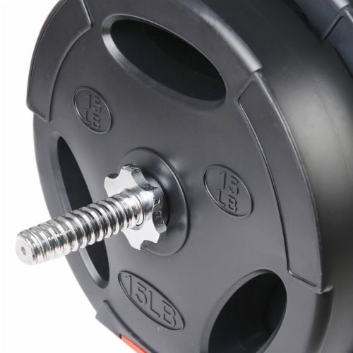 BalanceFrom Standard Coded Olympic Barbell 100 Pound Weight Plate Set Black 1 Piece Food 4 Less
