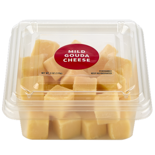 Upper Cut Cubed Mild Gouda Cheese Perspective: top