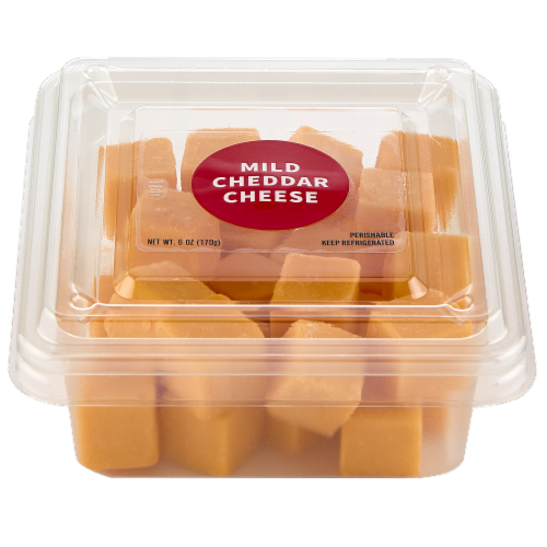 Upper Cut Cubed Mild Cheddar Cheese Perspective: top