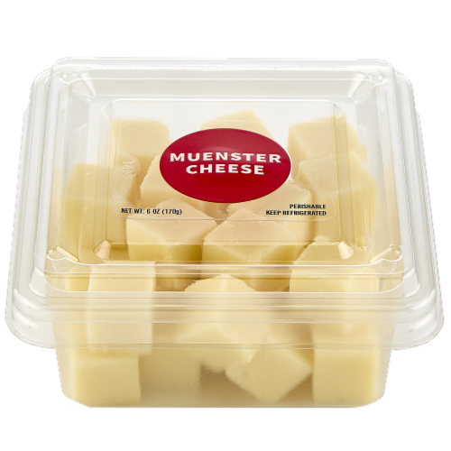 Upper Cut® Muenster Cheese Cubes Perspective: top