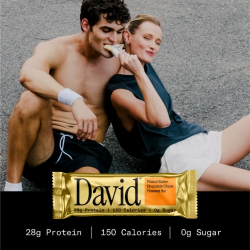 David™ Peanut Butter Chocolate Chunk Protein Bar Perspective: top