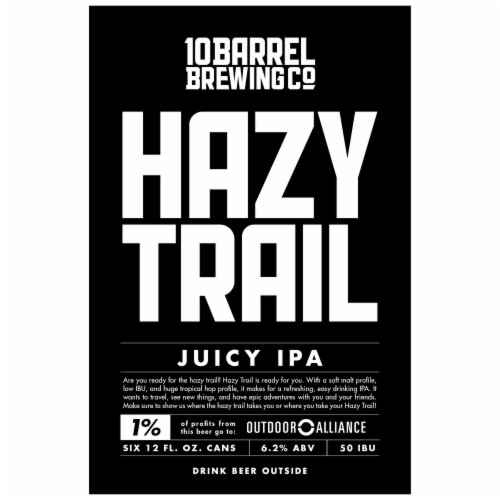 10 Barrel Brewing Hazy Trail Juicy IPA Perspective: top