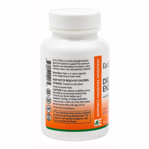 Dynamic Enzymes Eat E-Z Ultra Digestive Enzymes, 90 Capsules Perspective: top